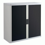 ARMOIRE EASY OFFICE HAUTEUR 104 CM CORPS BLANC RIDEAUX COLORIS NOIR - MANUTAN COLLECTIVITÉS