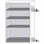 ARMOIRE SÉCURITÉ S-PHOENIX-90 S90.196.120.FDAS JAUNE - ASECOS