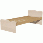 LIT TÊTE ET PIED DÉCO SOMMIER À LATTES 90X190 CM IDENTITÉ ARGENT/PIN - MANUTAN COLLECTIVITÉS