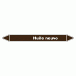 LOT DE 5 - MARQUEUR DE TUYAUTERIE - HUILE NEUVE - NFX 08-105 - VINYLE LAMINÉ 450 X 52 MM