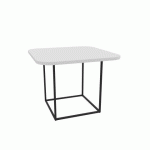TABLE BASSE CARRÉE MADRID L.52 CM - BLANC/NOIR