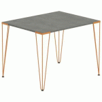TABLE RÉUNION LORI 100 X 80 CM PLATEAU BÉTON PIED TERRACOTTA - MBA