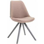 CHAISE TOULOUSE TISSU PIEDS RONDS TAUPE GRIS