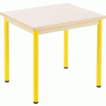 LOT DE 2 TABLES CHLOÉ 60 X 50 CM PLATEAU BEIGE PIÈTEMENT BLEU T3 - MANUTAN COLLECTIVITÉS