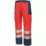 PANTALON FLUO BASE XP 9B81 - ROUGE FLUO / BLEU FONCÉ - 0 - CEPOVETT SAFETY