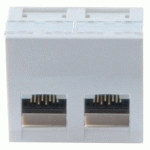 PLASTRON 45X45 INCLINE 30° 2 PORTS RJ45 CAT 6A STP - DEXLAN