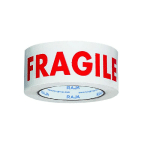 RUBAN D'EMBALLAGE IMPRIME ''FRAGILE'' RAJA - POLYPRO 28 MICRONS - 50 MM X 100 M - BLANC TEXTE ROUGE - LOT DE 6