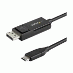 STARTECH.COM 6FT (2M) USB C TO DISPLAYPORT 1.2 CABLE 4K 60HZ, BIDIRECTIONAL DP TO USB-C OR USB-C TO DP REVERSIBLE VIDEO ADAPTER CABLE, HBR2/HDR, USB TYPE C / THUNDERBOLT 3 MONITOR CABLE - 4K USB-C TO DP CABLE (CDP2DP2MBD) - CÂBLE DISPLAYPORT - USB-C POUR