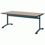 TABLE MALIBU 160X80 T4 DL STRA ACACIA/NOIR BLEU 5025