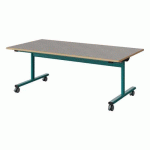 TABLE MALIBU RAB 160X80 T3 DL ST ALAISÉ BÉTON F186/BLEU 5018