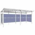 ABRI BUS MODULO 5 M AVEC VITRINE 1 BARDAGE LAT. BLANC 9010 - PROCITY