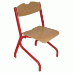 CHAISE TIM AST - T3 - PIÈTEMENT ACIER - HÊTRE NATUREL/ROUGE 3020 - RODET