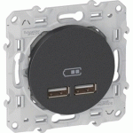 DOUBLE CHARGEUR USB 2.1 A - ANTHRACITE - ODACE - SCHNEIDER ELECTRIC