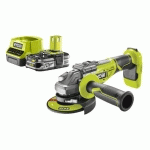 PACK RYOBI MEULEUSE D'ANGLE BRUSHLESS 18V ONE+ R18AG7-0 - 1 BATTERIE 2.5AH - 1 CHARGEUR RAPIDE RC18120-125