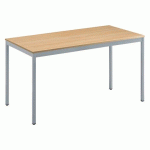 TABLE DE BUREAU MULTI-USAGE ÉCO CHÊNE CLAIR 140 X 70 CM PIÈTEMENT ALUMINIUM