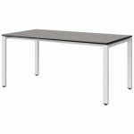 TABLE MALIBU 160X80 T5 SOUDÉ STRA BÉTON F186/NOIR BLC 9016