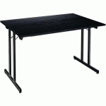 TABLE PLIANTE MULTIUSAGE 120 X 70 CM FRÊNE NOIR PIED NOIR