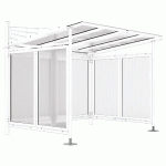 ABRI VÉLOS CONVIVIALE INITIAL AVEC BARDAGES - BLANC 9010 - MANUTAN COLLECTIVITÉS