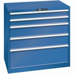 ARMOIRE 5 TIROIRS 1023X725X1000MM-CHARGE 200KG-BLEU FONCÉ - LISTA