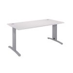 BUREAU DROIT IMEDIA - L. 80 X P. 80 CM - PLATEAU 'BLANC' - PIEDS 'ANTHRACITE'.