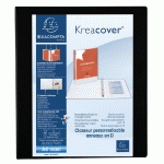 CLASSEUR PP PERSONNALISABLE KREACOVER - 4 ANNEAUX EN D 25MM - A4 MAXI - NOIR - LOT DE 10