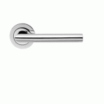 POIGNÉES DE PORTE SUR ROSACES RONDES SÉRIE ER 37 VERONA - INOX POLI - BEC DE CANE KARCHER DESIGN