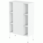 RANGEMENT HAUT JAVA 100 CM 1 PORTE 6 NICHES BLANC/BLANC - MANUTAN COLLECTIVITÉS