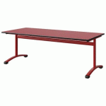 TABLE MALIBU 180X80 T4 DL STRA ROUGE U321/NOIR ROUGE 3020