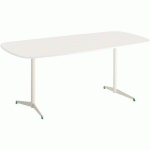 TABLE TAMARIS 190 X 80 PL.BLANC/BLANC PIET.BLANC/VERT - CLEN
