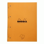 RHODIA SIDE BLOC AGRAFÉ CÔTÉ A4+ 22,3X29,7 CM 80 FEUILLETS SEYÈS MPRF + PERFORATION 4 TROUS 80G - ORANGE - LOT DE 5