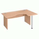 BUREAU COMPACT EXCELLENS L 160 CM CHÊNE CLAIR RETOUR À DROITE PIÈTEMENT PLEIN BOIS CHÊNE CLAIR