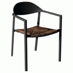 FAUTEUIL BAGE WICKER/ALU - NOIR/GRAPHITE