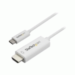 STARTECH.COM 3FT (1M) USB C TO HDMI CABLE, 4K 60HZ USB TYPE C TO HDMI 2.0 VIDEO ADAPTER CABLE, THUNDERBOLT 3 COMPATIBLE, LAPTOP TO HDMI MONITOR/DISPLAY, DP 1.2 ALT MODE HBR2 CABLE, WHITE - 4K USB-C VIDEO CABLE (CDP2HD1MWNL) - CÂBLE ADAPTATEUR - HDMI / US