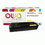TONER REMANUFACTURÉ OWA - HAUTE CAPACITÉ - JAUNE - POUR HP CF542X - TONER COMPATIBLE