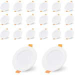 SWANEW - 20X SPOTS ENCASTRABLES LED SPOTS ENCASTRABLES 5W SPOTS DE PLAFOND -BLANC FROID 6000K - BLANC