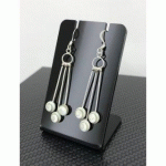 BOUCLES D'OREILLES ARGENT OEIL DE SAINTE LUCIE SUR TIGE.