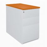 CAISSON MÉTAL NF ENVIRONNEMENT HAUTEUR BUREAU ALUMINIUM - H.72 X L. 42 X P. 80 CM - TOP MERISIER