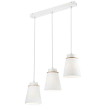 LAMKUR LIGHTING - LAMKUR AGUSTINO PLAFONNIER SUSPENDU BAR, ABAT-JOUR EN TISSU, BLANC, 3X E27