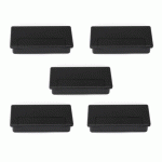 PASSE-CÂBLE RECTANGULAIRE - BUREAU - NOIR - LOT DE 5 - PLASQUARE 1 EMUCA