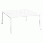 PÔLE 2 BUREAUX ECLA BLANC L 160 X P 80 CM PIÈTEMENT MÉTAL FINITION BLANC