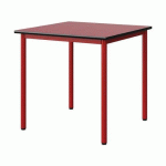 TABLE MALIBU 80X80 T6 4P STR ANTIB ROUG U321/NOIR ROUGE 3020 - MANUTAN EXPERT