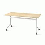 TABLE RABATTABLE POLLY L.160 X P.70 CM PLATEAU HÊTRE - BLANC