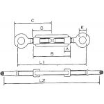 TENDEUR GALVA 2 BOUCLES DIAMETRE 12M/M V