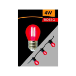 TRADE SHOP TRAESIO - LED FILAMENT BULB G45 SOCKET E27 4W GLOBE LIGHT COLOURED RED G45A-TR