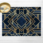 MICASIA - TAPIS EN VINYLE - ELISABETH FREDRIKSSON - ART DECO GOLD - PAYSAGE 3:4 DIMENSION HXL: 45CM X 60CM