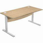 BUREAU DROIT VISUAL VOILE DE FOND - 160 CM - PLATEAU CHÊNE - ARTARREDI