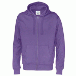 COTTOVER SWEATSHIRT À CAPUCHE FULL ZIP HOMME - CERTIFIÉ GOTS VIOLET - TAILLE L