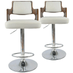 LOT DE 2 CHAISES DE BAR PADDINGTON 110CM NOISETTE & BLANC - PARIS PRIX