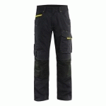 PANTALON DE TRAVAIL SERVICES STRETCH NOIR/JAUNE FLUORESCENT TAILLE 58C - BLAKLADER