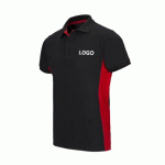 POLO BICOLORE MANCHES COURTES PUBLICITAIRE VELILLA NOIR/ROUGE - MARQUAGE BRODERIE
